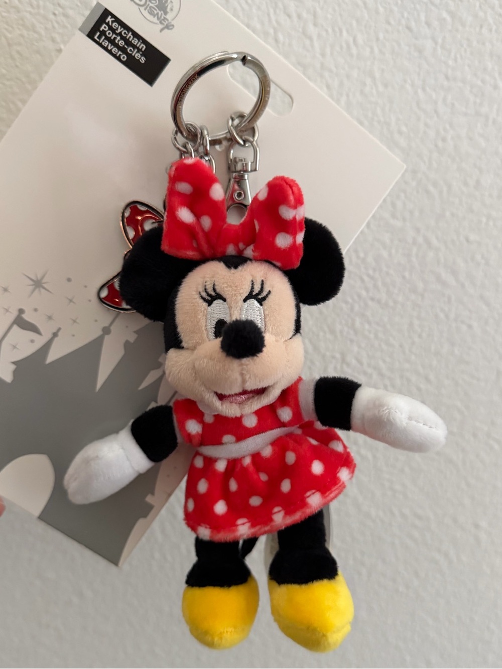 Disney Parks Minnie Mouse Plush Keychain NWT